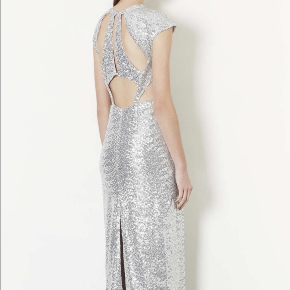 Topshop Silver Sequin Gown - Picture 4 of 11